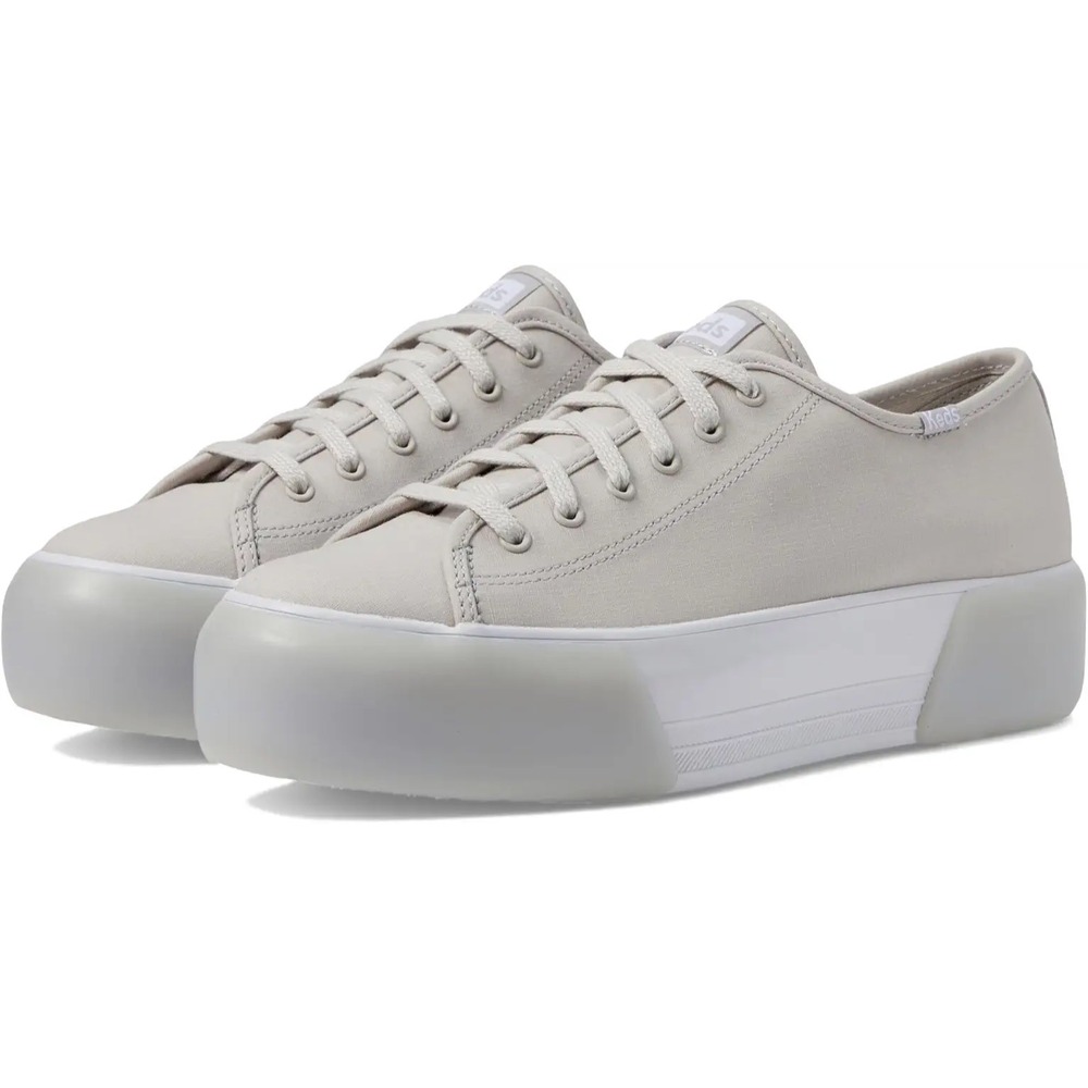 Keds‎ Triple Up Lace Up Platform Sneakers In White/Grey Bubble Foxing Size 9